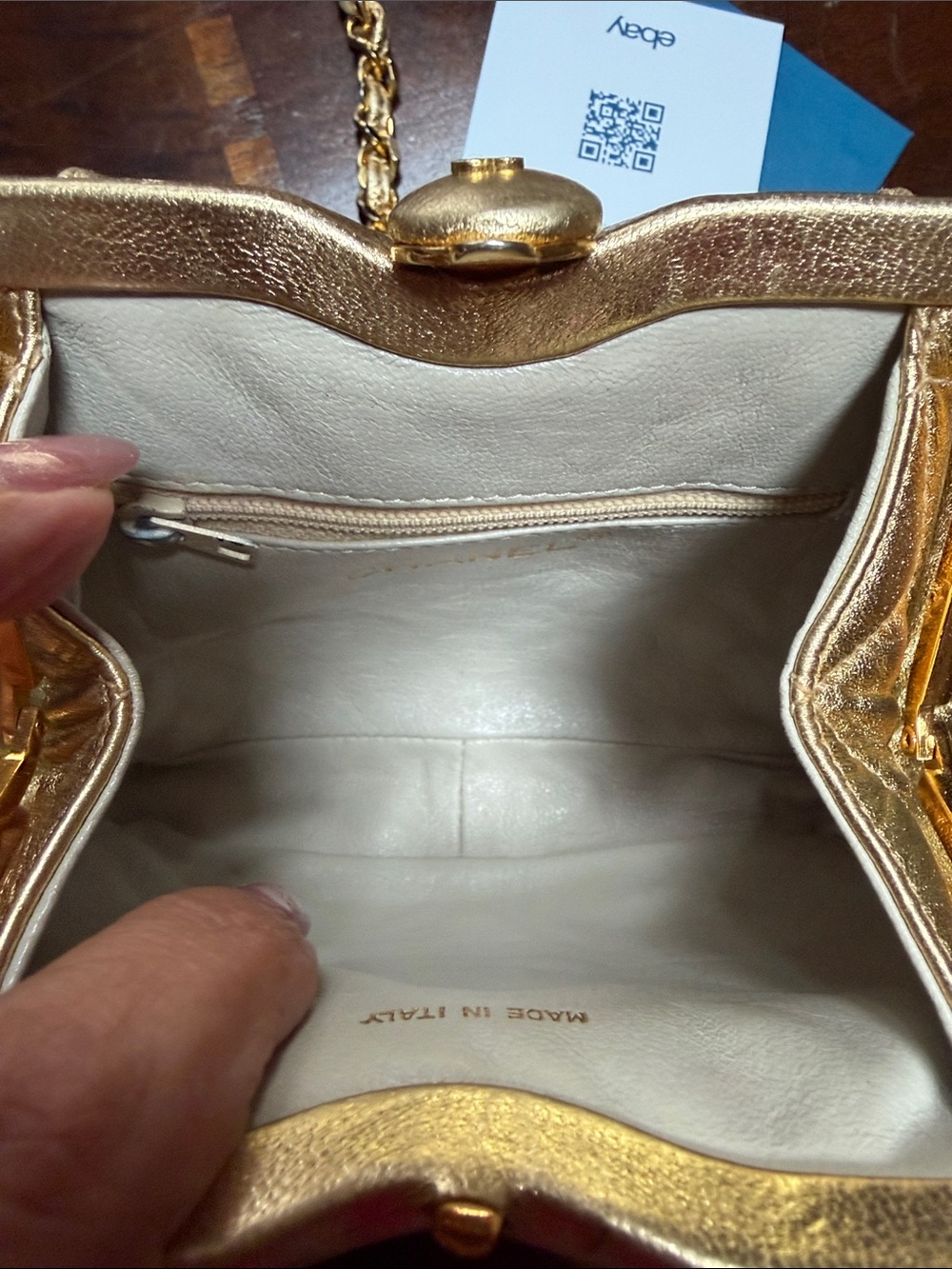 CHANEL 1985 Vintage Rare Gold Quilted Mini Waist Bag/ Crossbody with Tassel - Picture 9 of 9